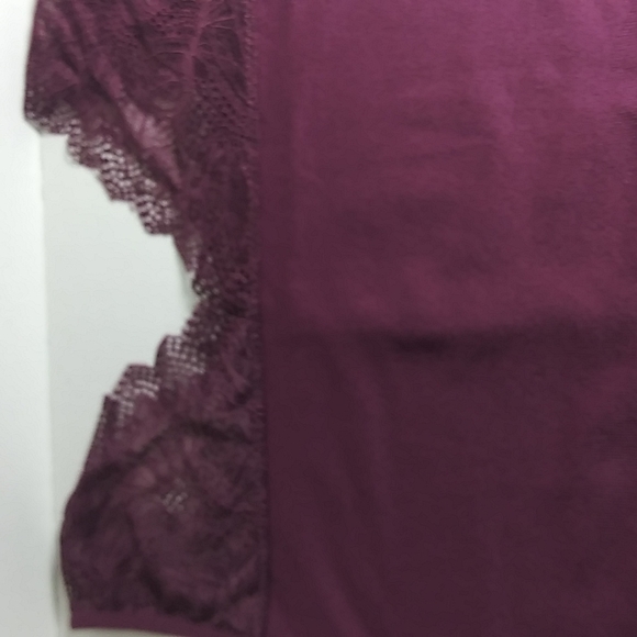 No Brand Name on tag. Purple top with Lacey inserts. - Picture 2 of 4